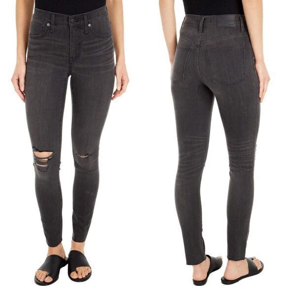 NEW Madewell 9" Mid-Rise‎ Skinny Jeans in Black Sea, 28 - Picture 1 of 16